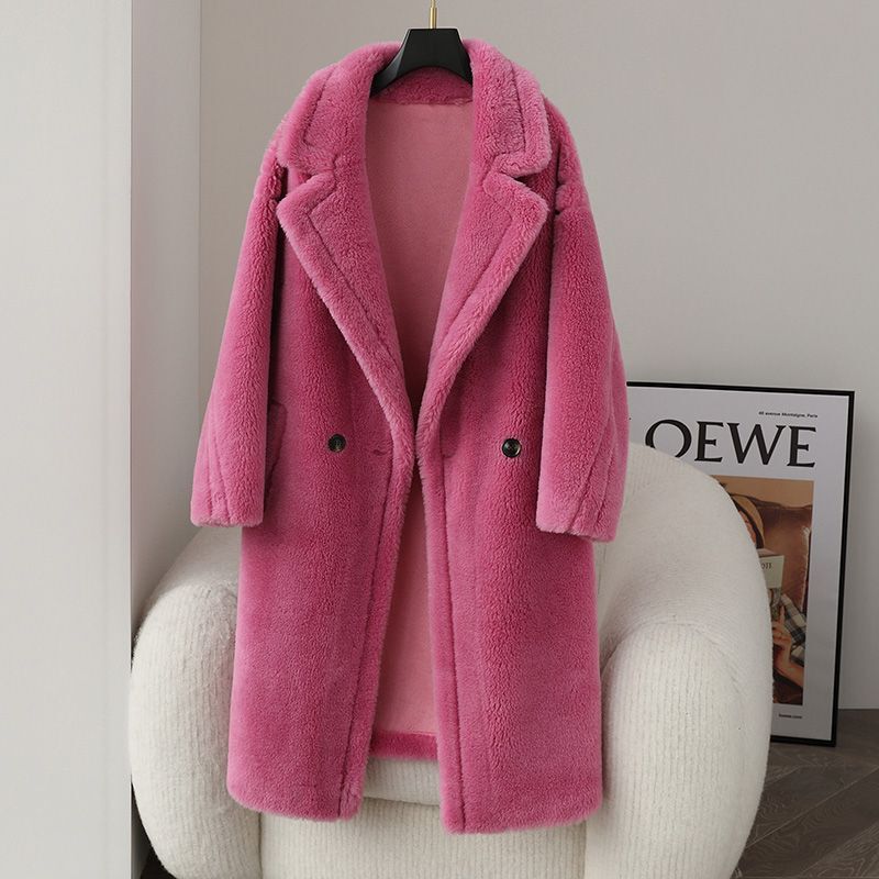 2025 New Model Teddy Coat, Mid-Length Shearling Fur Coat, Grainy Lamb Fur, Young Women's Winter Style 2025 New Model Teddy Coat, Mid-Length Shearling Fur Coat, Grainy Lamb Fur, Young Women's Winter Style
