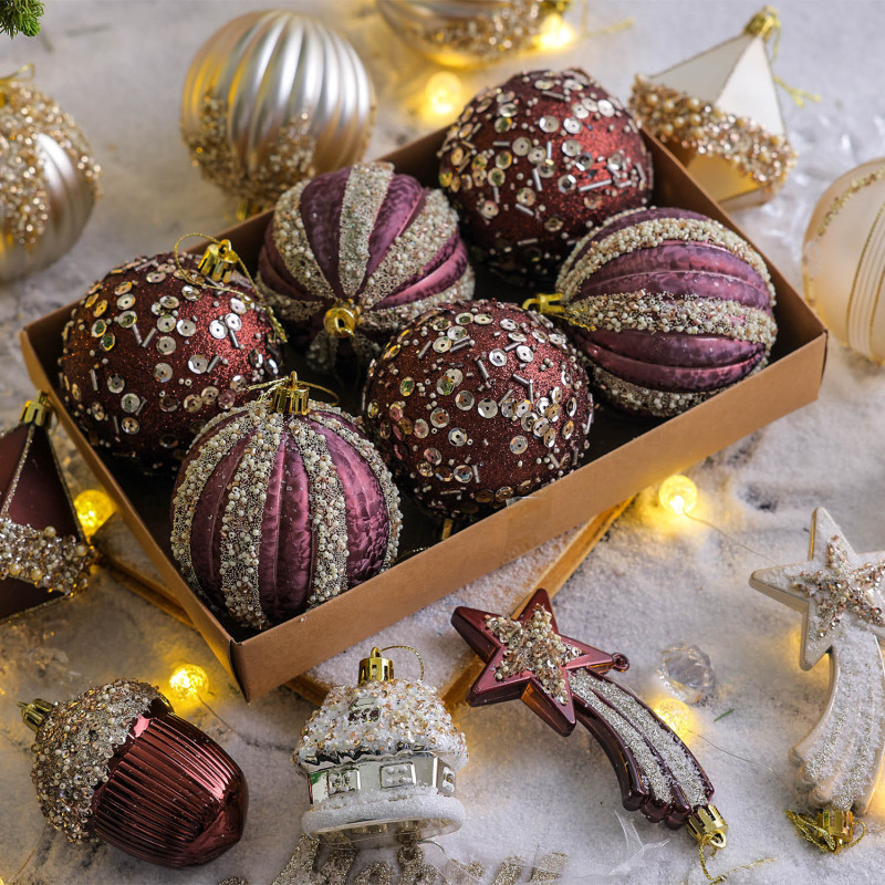 新品クリスマスボールカラーボールアメリカンインズボールクリスマス装飾品6cm風クリスマスツリー装飾ペンダント|undefined