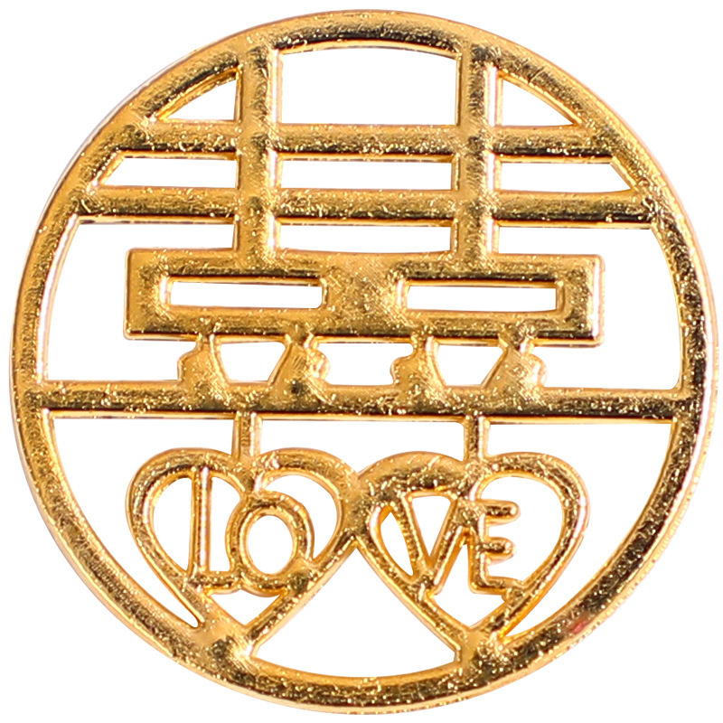 Creativo Nueva Casa decoración de la boda Xi carácter moneda Moneda de Oro moneda de cinco centavos Xi carácter pegatina cama de boda diseño de la cama