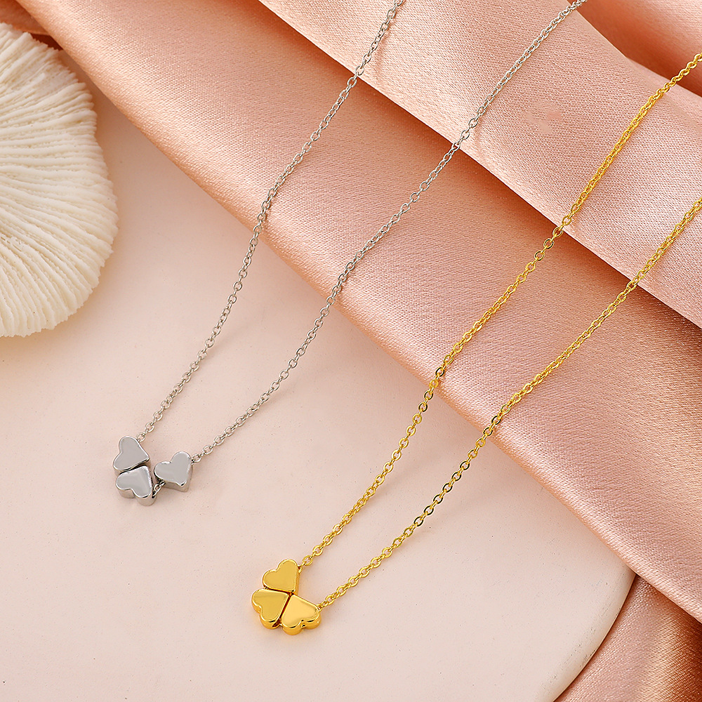 Minimalist Heart Shaped Necklace Geometric Sweater Chain Jewelry_voghion.com