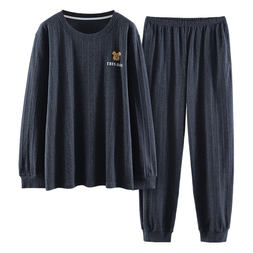 Pijamas de los hombres otoño y el invierno manga larga 2022 nueva historieta oso violento otoño se puede usar fuera juventud homewear