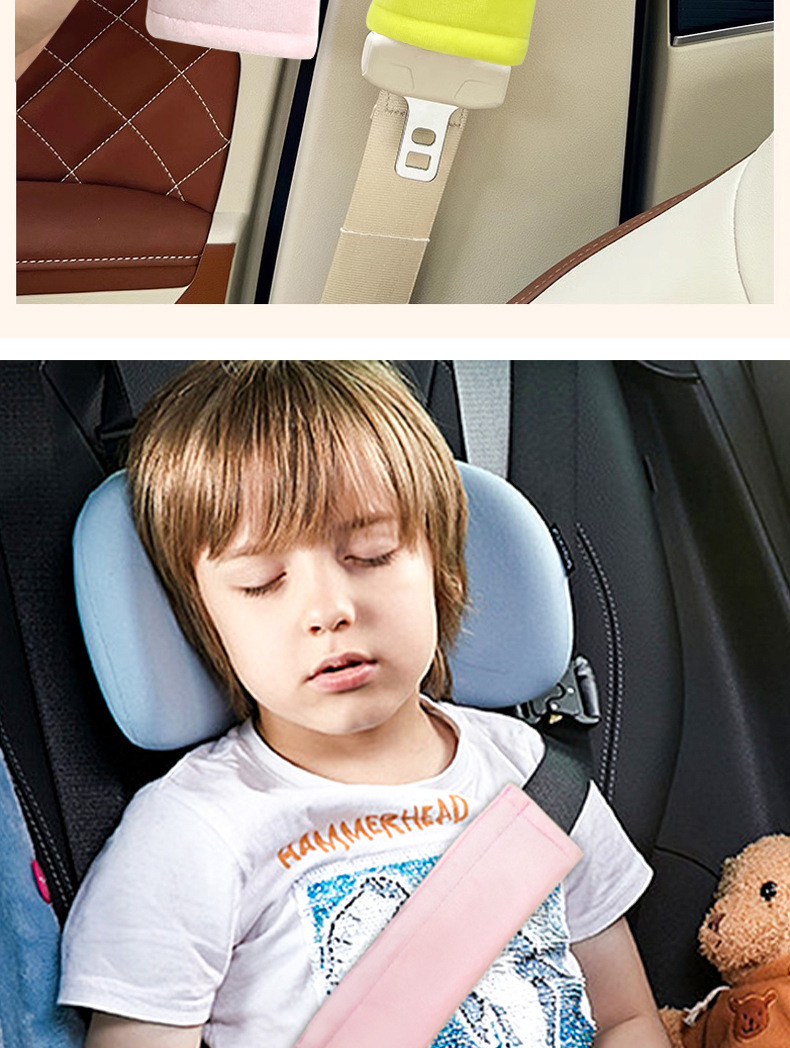 Cartoon plush seatbelt shoulder pad, universal for all seasons, car seatbelt protector, soft and anti-strangling interior accessory