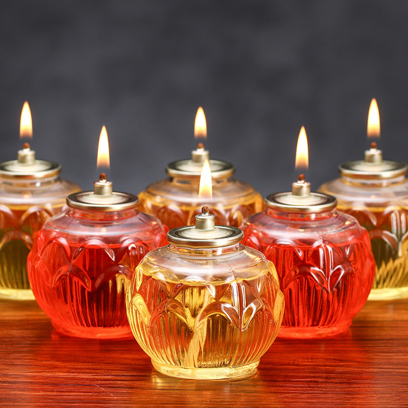 圆通佛具批发供佛液体酥油灯长明灯油灯供佛灯莲花灯佛灯防风佛前