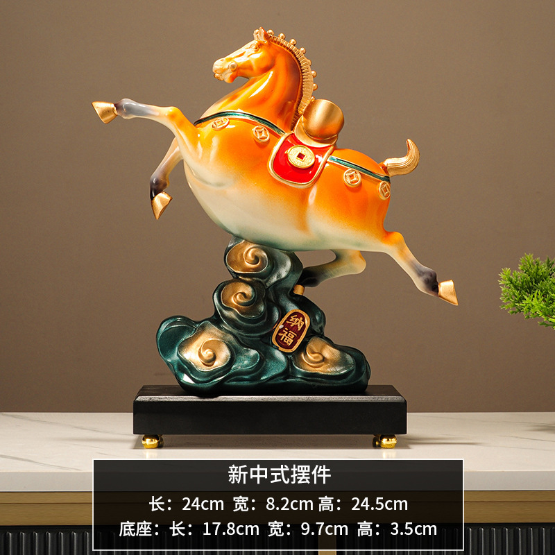 軽くて豪華な高級中国風の馬の装飾品で、リビングルーム、玄関、オフィスの装飾、新しい家の引っ越しギフトに富を引き寄せるために使用できます。|undefined