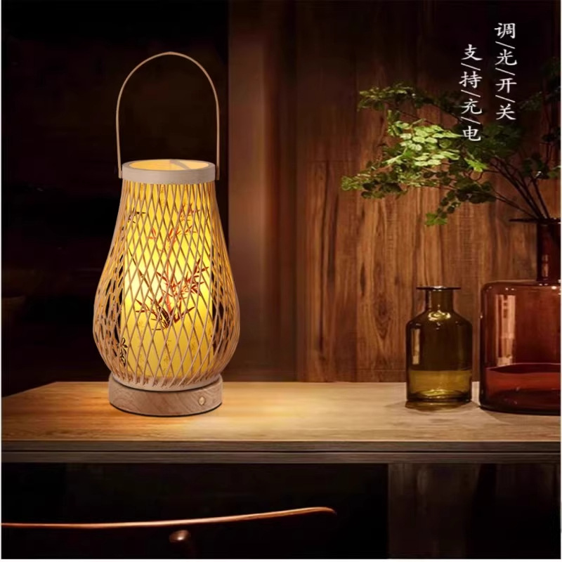 Viento tranquilo dormitorio sala de estar comedor hotel creativo mesera de cama luz de atmósfera recargable sala de té lámpara de mesa decorativa