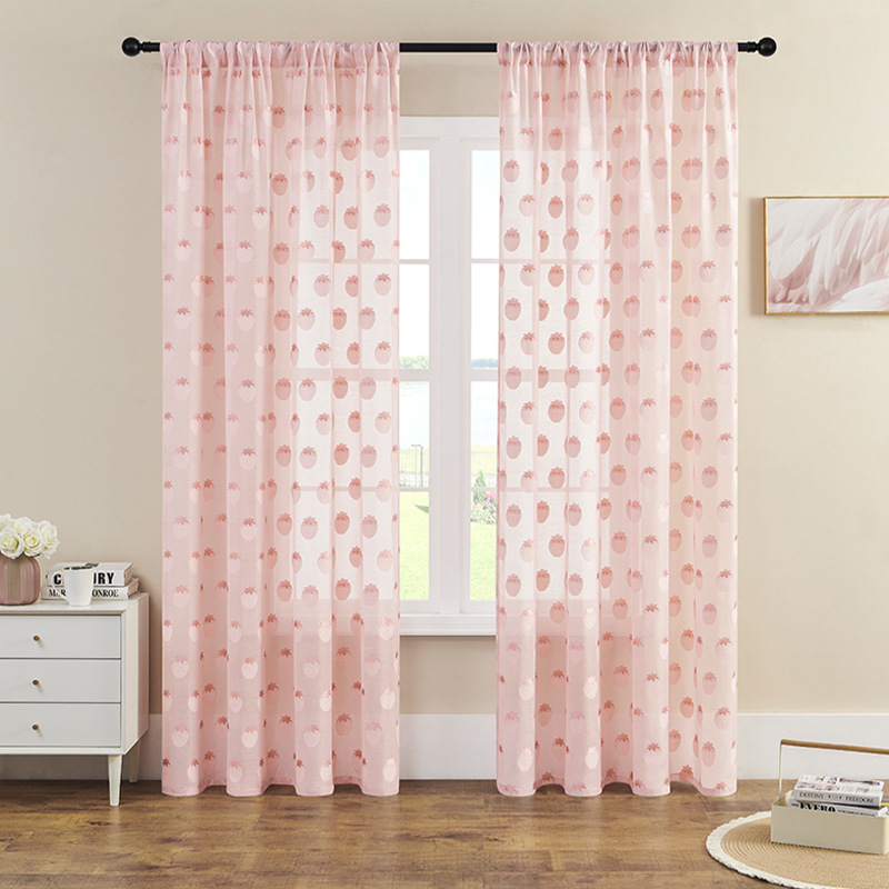 Amazon cortina transfronteriza transparente fresa patrón ventana pantalla semi-sombreado varilla Temu Comercio exterior exclusivo image 3