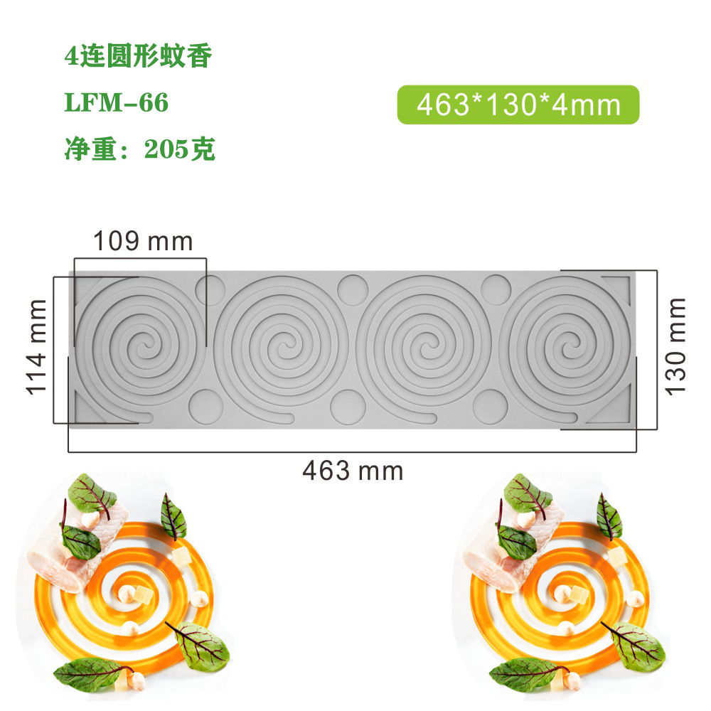 Nueva multi-articulación triángulo redondo repelente de mosquitos incienso fondant encaje almohadilla molecular francés punto occidental decoración molde de silicona