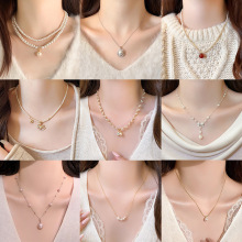 新款法式珍珠项链女轻奢小众高级感锁骨链复古气质时尚百搭配饰品