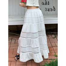 Solid color patchwork puffy cake skirtŮʿ��ɫƴ�������ȹ