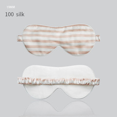 19moomi 100 mulberry silk striped eye mask wholesale Amazon new silk eye mask gift logo