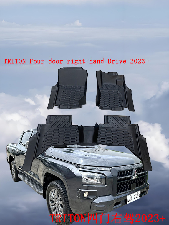 Triton Four-Door Right-Hand Drive 2023 Car-Specific Floor Mats Triton2024 Right-Hand Drive 4-Door Tpe Floor Mats Pickup Mats