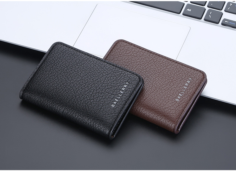 Men's Solid Color Pu Leather Open Card Holders display picture 2