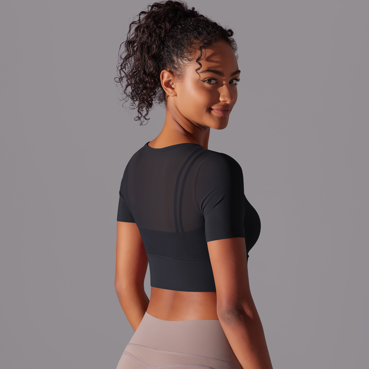 182g Weight Short Sleeve Sleeve Length Pullovers Placket Type Nylon, Spandex Fabric Type Short Top Length T-shirt Tops Type Yoga, Sports Occasion Round Neck Neckline Solid Color Pattern Women Gender Hollow Out Craft Fitness Sport Style Solid Color Nylon Spandex Round Neck Hollow Out Active Tops T-shirt 38