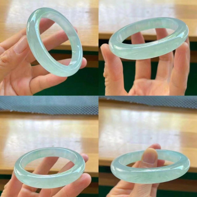 Vòng tay ngọc bích tự nhiên Miến Điện băng trong, đường kính 52–64 mm chi tiết 5