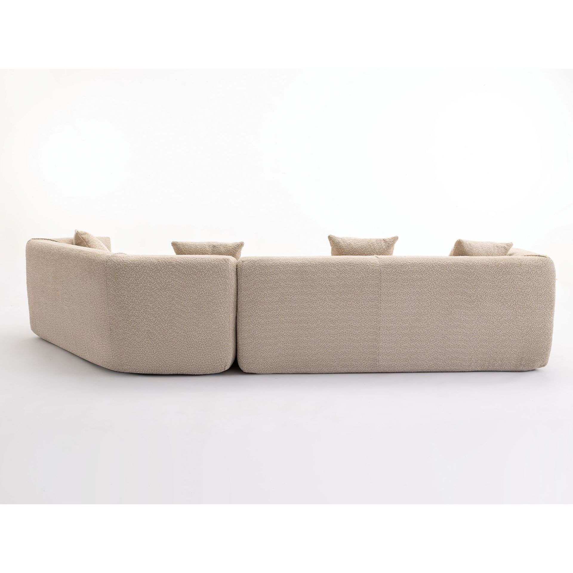 Sofá minimalista italiano con forma especial creativo, sofá de esquina de tela esmerizada, sala de estar moderna, estilo de crema de lujo ligero