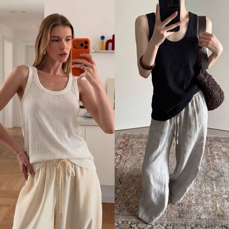 [Main Recommendation] Yuran 26 Spring/Summer New Collection Vi Willow Crepe Bubble Yarn High Elastic Textured Slim Fit Knitted Vest