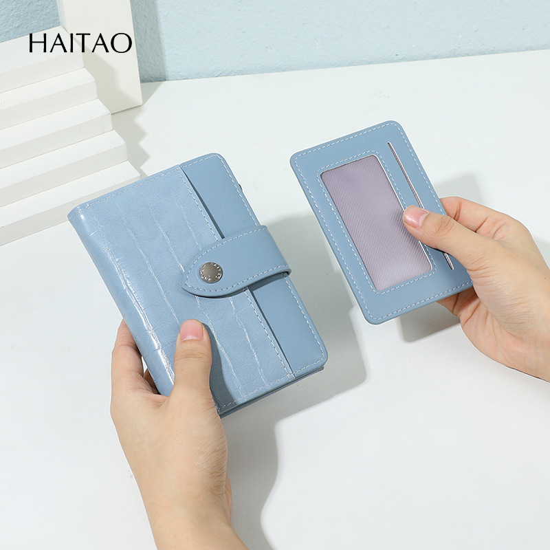 Nuevo tipo de cartera corta de doble doble con bolso de tarjetas, bolso de cambio de piedra, bolso de tarjetas múltiples