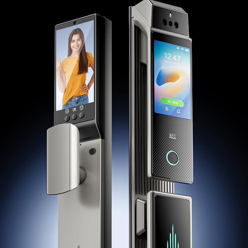 Doble pantalla, doble cámara, vena de la palma, cerradura de huella digital interna y externa, visión nocturna a todo color, reconocimiento facial, cerradura inteligente de la vena de la palma