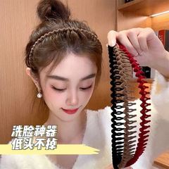New Women's Flocked Headband Hair Accessory High Crown Anti-Slip Hair Clip Face Washing Dedicated Hair Pressing Split Hair Organizing Gadget