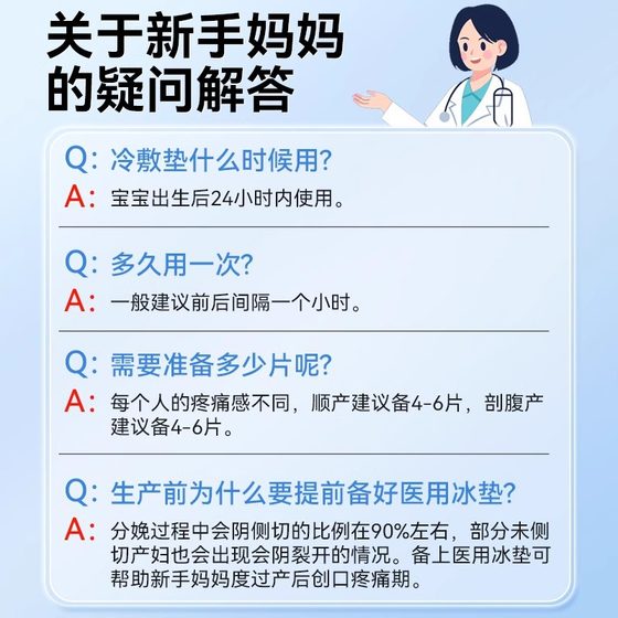 Medical Cold Application Patch Maternal Perineum Cold Application Pad Postpartum Sanitary Napkin Side Cut Pregnant Women Caesarean Section Native Delivery Ice Application Ice Pad