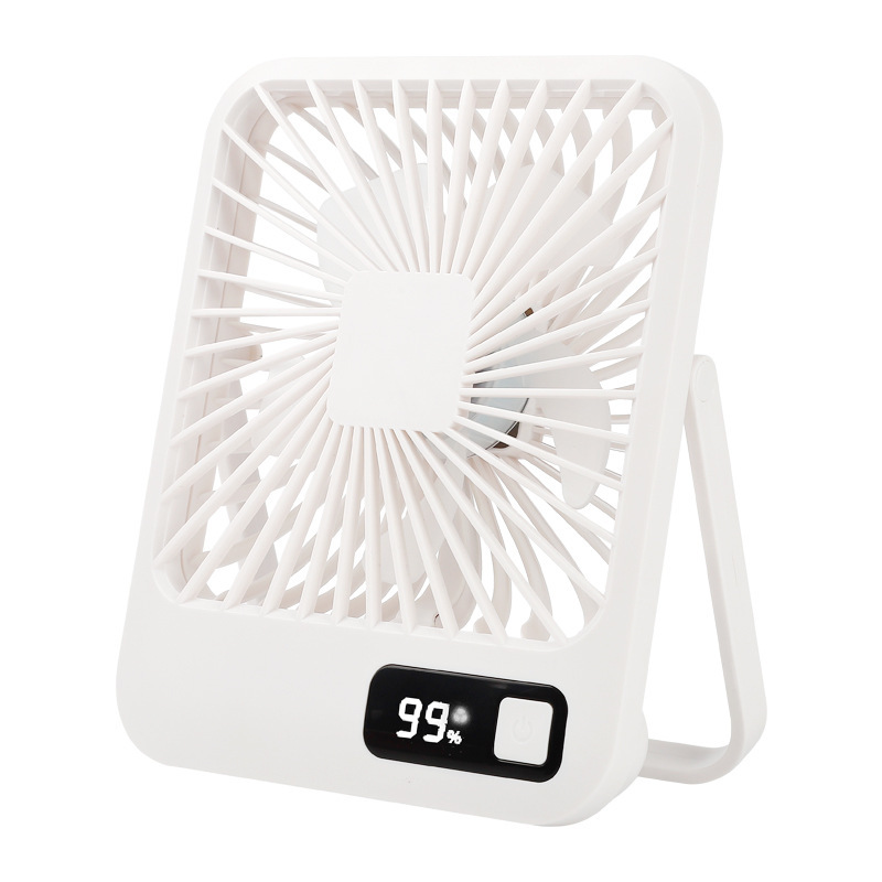 Portable Foldable Desktop Fan Mini USB Rechargeable Desk Fan With Digital Display For Office Home Dorm_voghion.com
