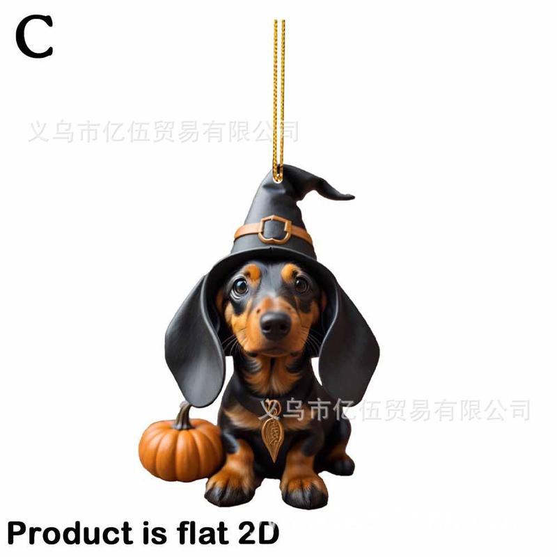 国境を越えた新製品クリスマス趣味ソーセージ犬車載装飾品ペンダントアクリル平面車内装ペンダント|undefined