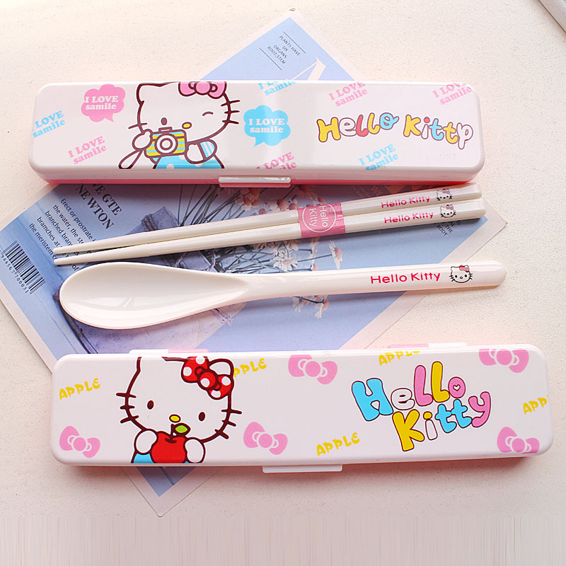 KT 랜덤 헤어 실용 2 세트 (박스 + 스푼 + 젓가락)