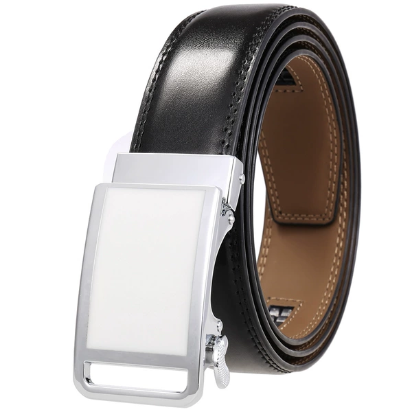 White/chrome buckle+3633 black belt