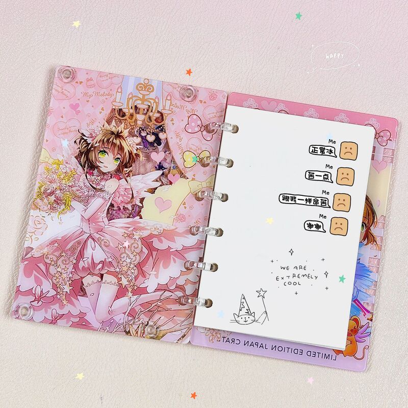 日本の漫画 A7 ルーズリーフノートブックかわいいガーリーハート高価値アニメ学生アクリル|undefined