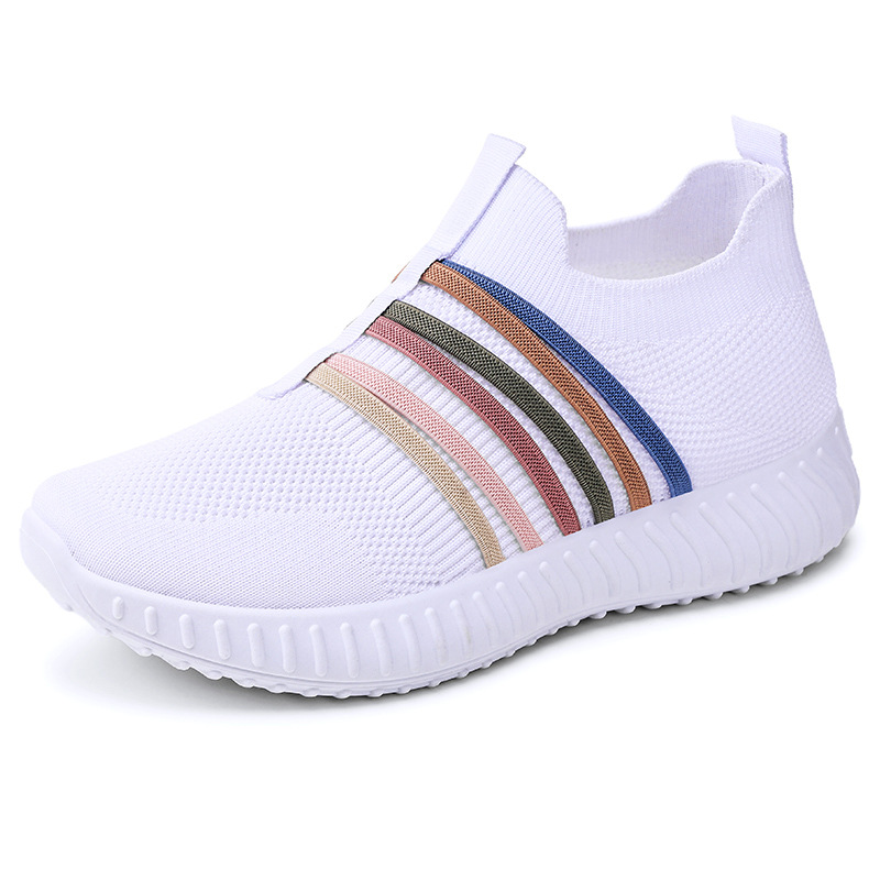Zapatos de Mujer, Estilo Versátil de Primavera, Zapatos Sin Cordones de Talla Grande, Zapatos para Mamá, Zapatos de Malla Transpirable, Zapatos Casuales de Moda