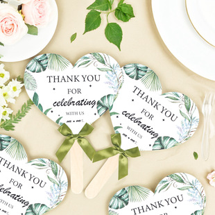 Cross-Border Popular Wedding Paper Fan Bridal Shower Souvenir Wedding Banquet Decoration Party Decoration Handheld Fan