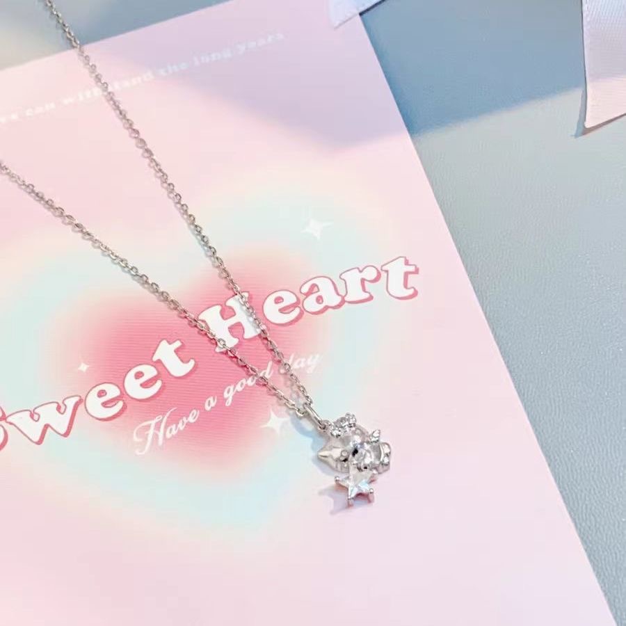 Hellokitty凱蒂貓項鍊女天使星星凱蒂貓高級感吊墜生日情人節禮物