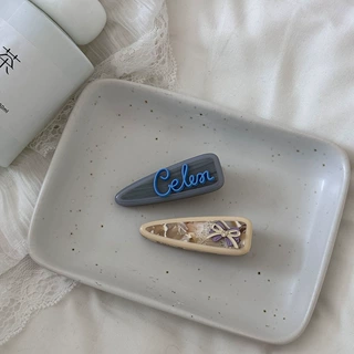 法式字母发夹女侧边刘海夹子头饰网红前额碎发边夹鸭嘴夹发卡发饰