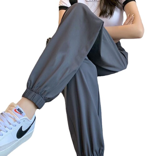 2026 new ice silk quick-drying sweatpants women's summer thin pants mosquito knickers loose casual sun-proof pants