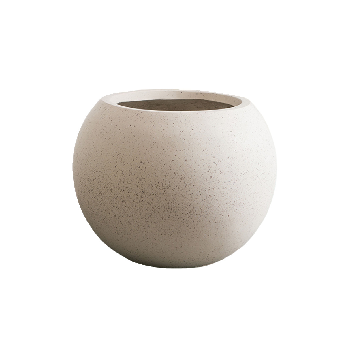 Maceta grande de suelo de barro de magnesio nórdico, decoración suave de bola redonda minimalista, sala de estar, casa de familia, centro comercial, decoración de villa