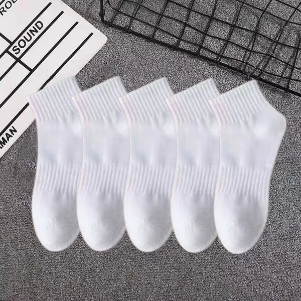 [5 Pairs] Girdle Men's Socks - White