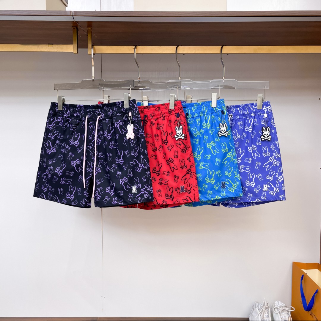 Beach Pants Skull Rabbit Psycho Bunny Flower Pants European and American Style Surfing Shorts Quick-drying Men's Home Shorts