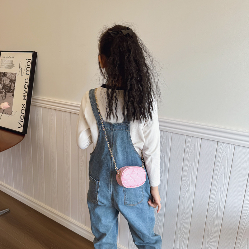 Dolce amor niña bolso de hombro bordado de moda, bolso de cadena para hombres y mujeres, bolso de cambio mini para niños
