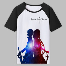 刀剑神域 SAO 亚丝娜 桐人 诗乃日本动漫服装衣服周边短袖T恤夏季