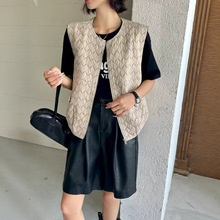 复古菱形格马甲外套女欧洲站2025早秋新款欧货女装时尚洋气上衣潮