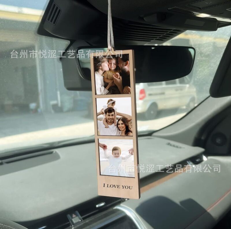 クロスボーダーシンプルな木製ミニフォトフレームぶら下げ diy 記念自家製子供の写真フレームペンダント在庫あり|undefined