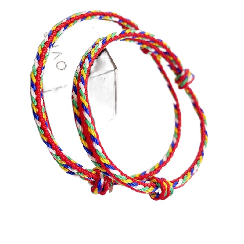 Dragon Boat Festival Colorful Rope Bracelet Hand-woven DIY Children Couple Men and Women Colorful Rope Adjustable Hand Rope