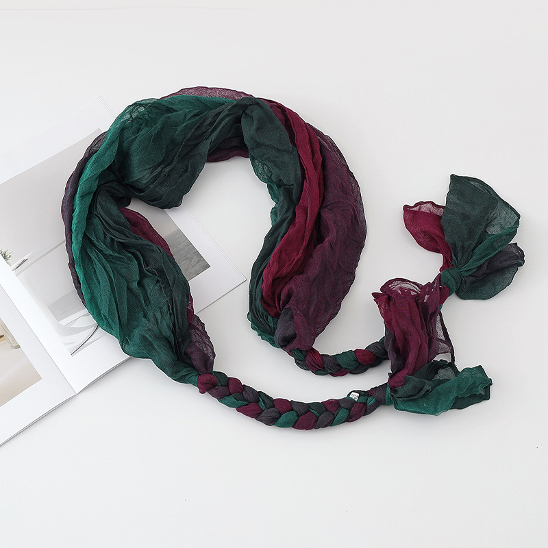 Chal para mujer, verano de moda, nuevo estilo, chal de giro pequeño, bufanda, toalla de seda con protección solar teñida personalizada, pañuelo en la cabeza, bufanda