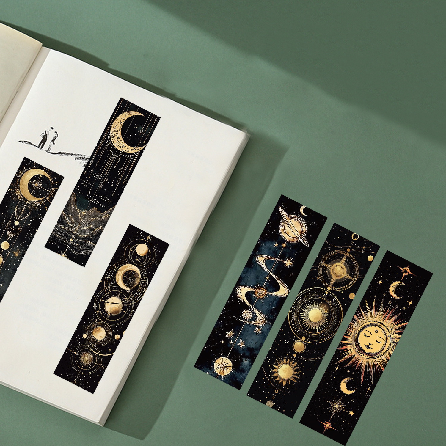 68g Weight Bookmark Stationery Type a Pack of 30 Quantity School, Graduation Occasion Paper Material Sun, Star, Moon Pattern Cute, Vintage Style Style A Pack Of 30 Sun Star Moon School Graduation Paper Cute Vintage Style Bookmark 7