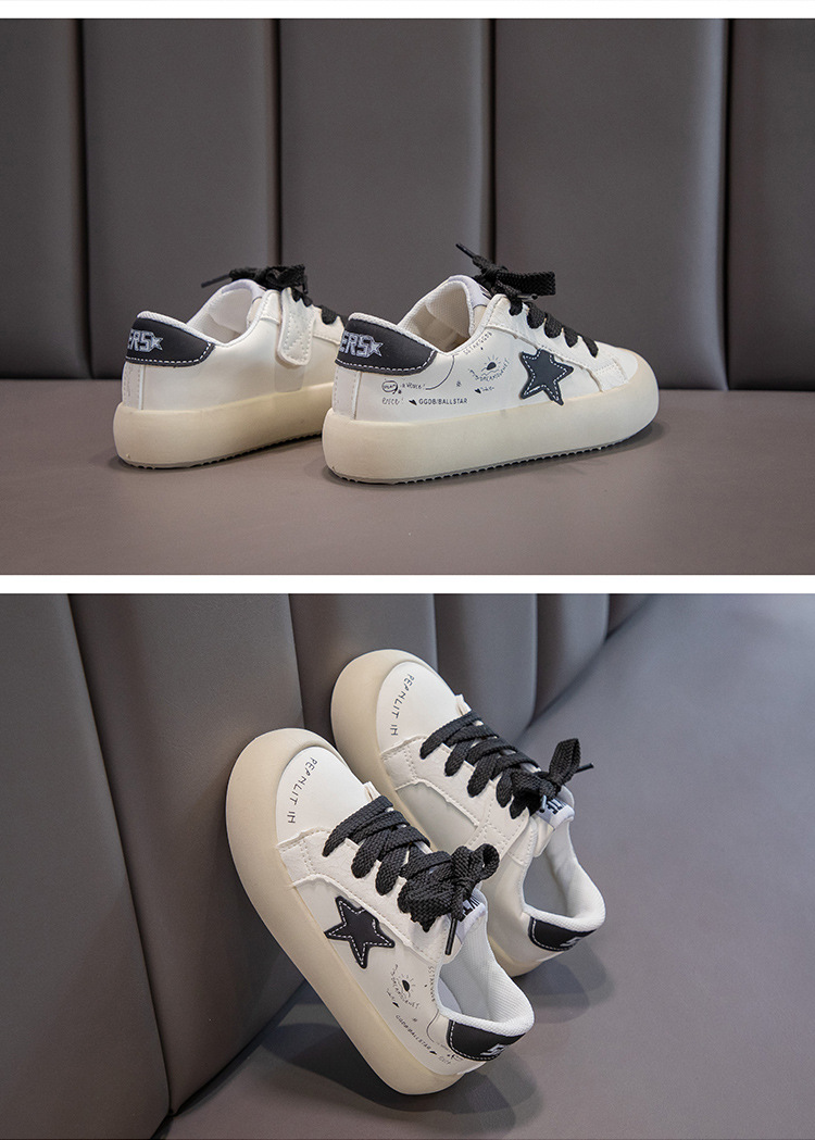 Korean version of children's leather board shoes with soft soles, spring autumn new low cut casual boys and girls,_voghion.com