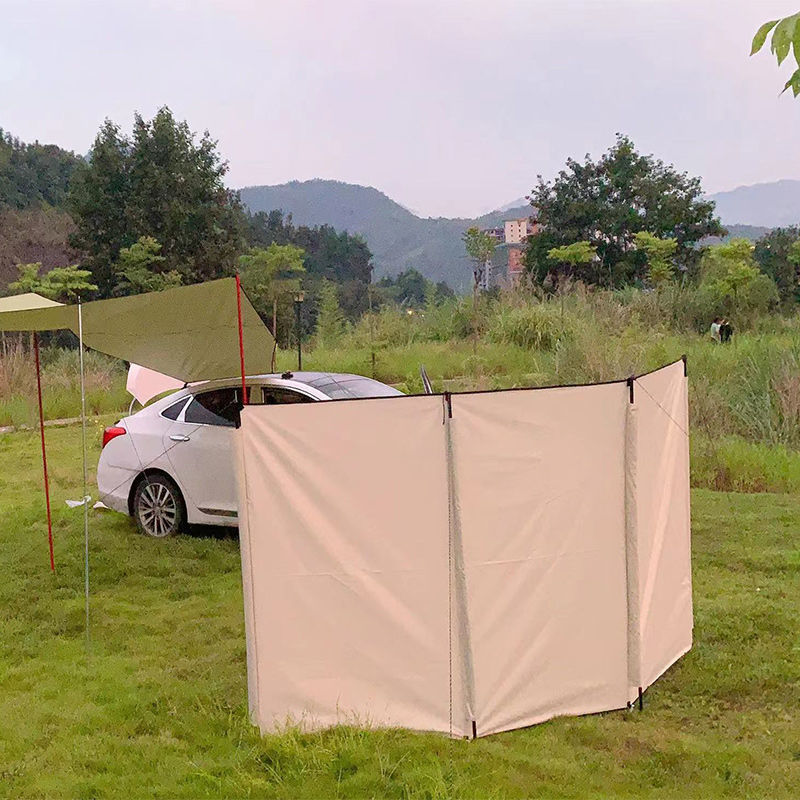 Multi-purpose Outdoor Screen Convenient Barbecue Windbreak Wall Camping Wild Self-driving Tour Rainproof Sky Screen Silver-coated Projection