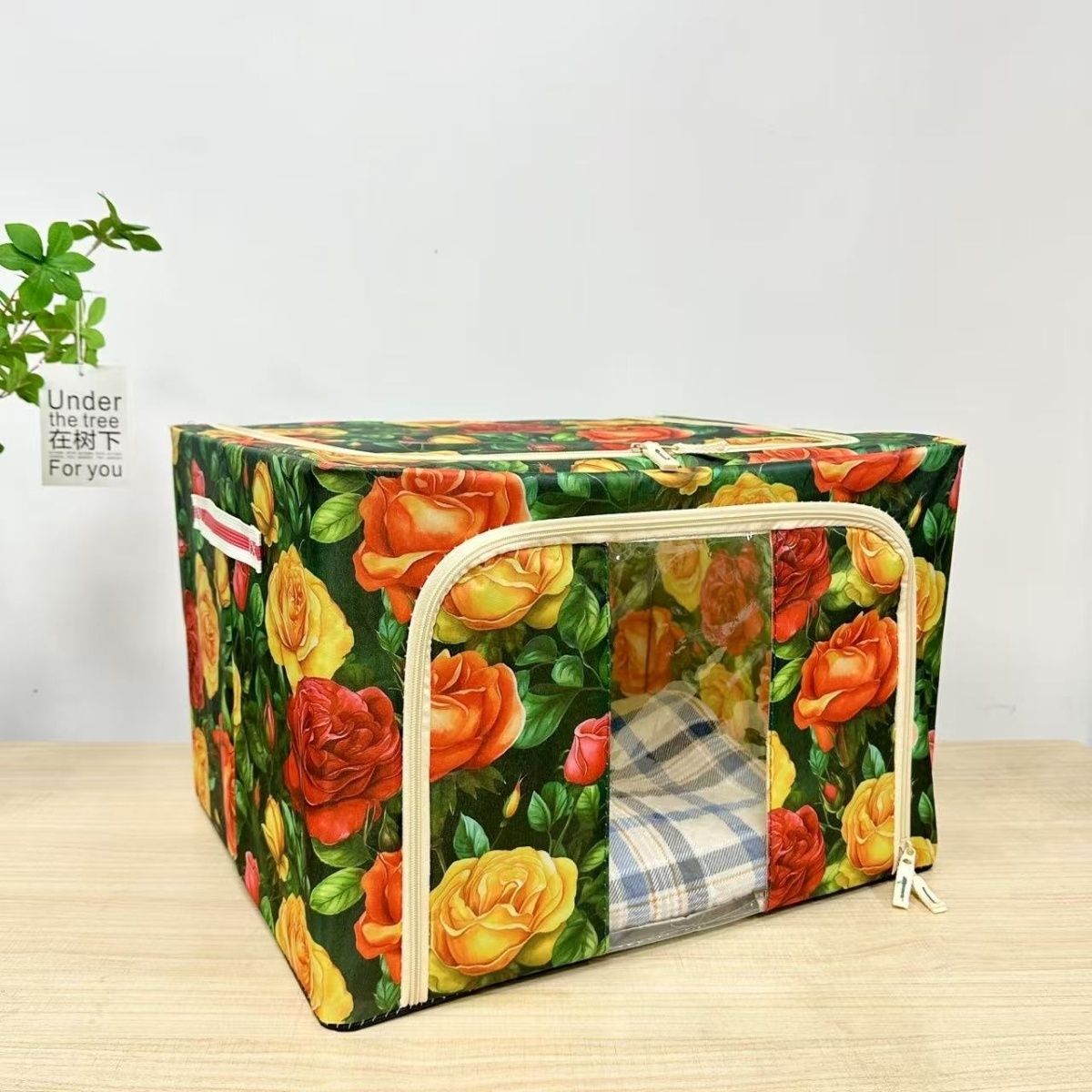 Caja de almacenamiento doméstica de gran capacidad portátil caja de almacenamiento plegable gran caja de ropa a prueba de polvo al por mayor