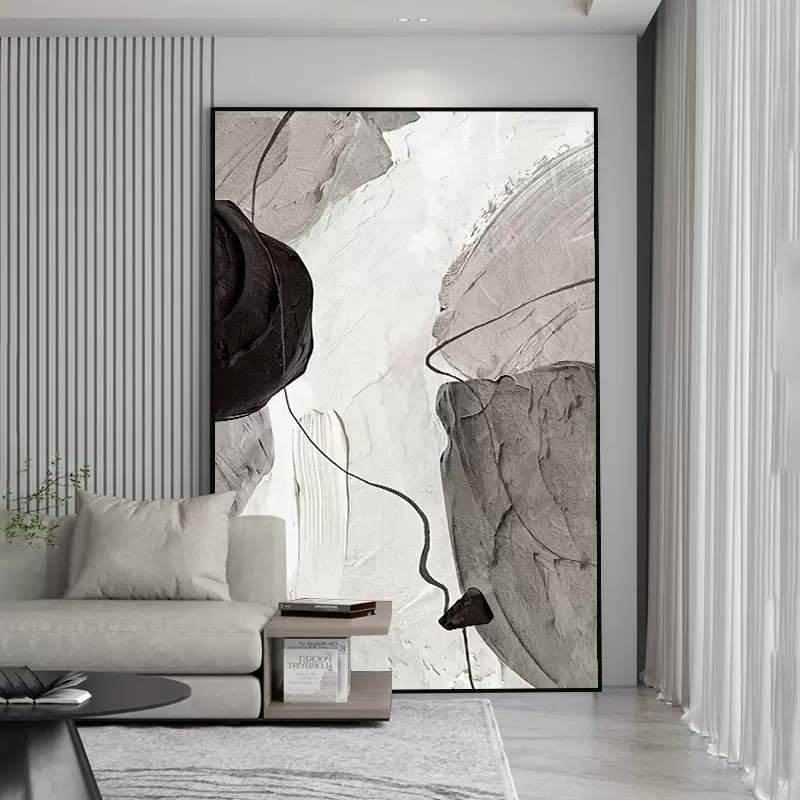 抽象客厅装饰画现代简约挂画肌理大幅落地壁画墙画玄关沙发背景墙