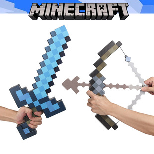 Minecraft My World Diamond Sword Sound and Light Edition Enchanted Bow and Arrow Fire Torch Toy Pick 2 in 1