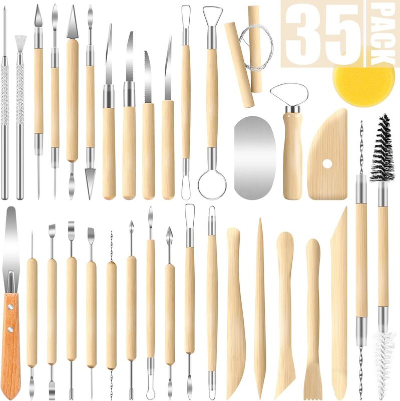 Cross-border clay multi-function tool suit diy wood trimming tool pottery carving knife auxiliary clay tool Cross-border clay multi-function tool suit diy wood trimming tool pottery carving knife auxiliary clay tool